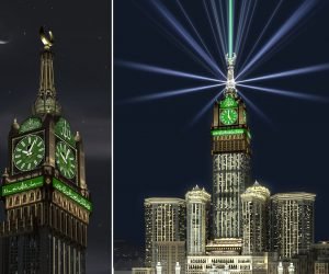 ساعة مكة تبهر العالم وجميع انظار ضيوف بيت الله شىء مبهر حقا شاهد بالصور