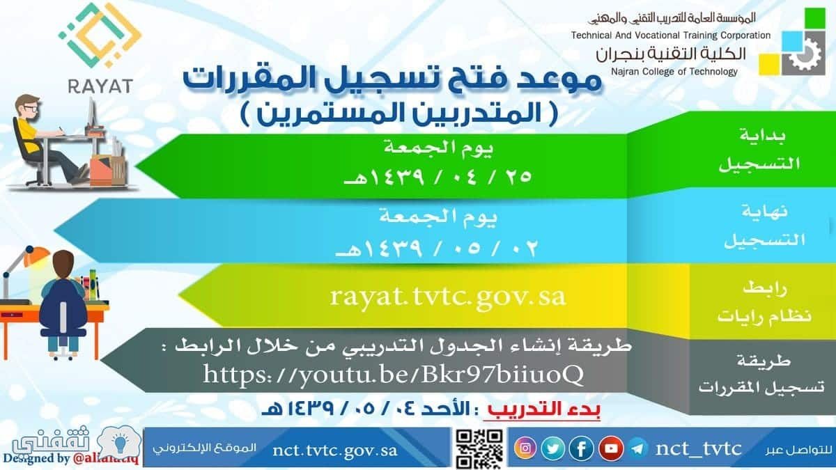 تسجيل موقع رايات الكلية التقنية 1439